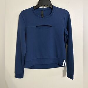 adidas Women's Navy Sweatshirt with Cutout Detail Size Small NWOT